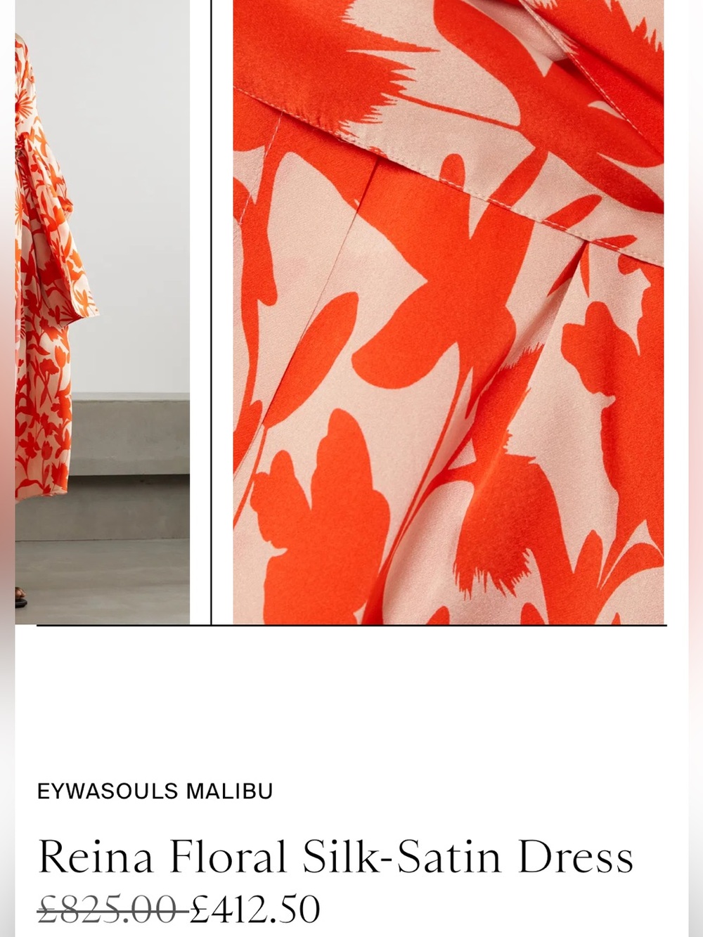 EYWASOULS MALIBU REINA 100% SILK WRAP DRESS IN “ORANGE BLOSSOM” PRINT